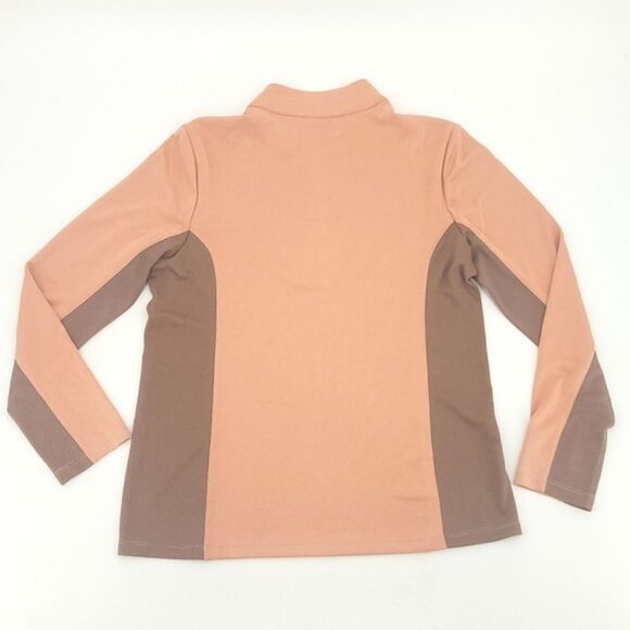 Reel Legends Shirt Top Size Large Womens Brown Colorblock Long Sleeve UPF 40 - Picture 2 of 7